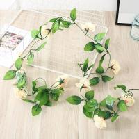 Guirnalda De Flores Artificiales Rosa 240CM Para Boda Decoración De Hogar Y Jardín Arco DIY Planta Falsa De Vínculo - details 5