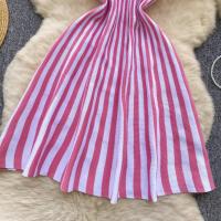 YuooMuoo Vestido Corto A-Line De Moda Y2K Para Mujer Manga Corta Estilo Casual Rayado Tejido Suave Vestido De Verano Para Calle Mujeres - details 19
