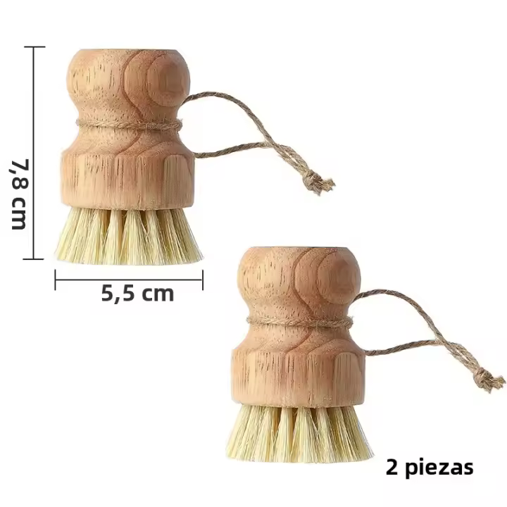 Cepillo De Limpieza Para Platos De Cocina Ecológico De Madera Y Coco Herramienta De Limpieza Para La Casa Uso Duradero - 1