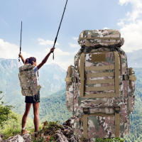 Mochila De Camuflaje 80L Respirable Y Cómoda Impermeable Y Resistente Al Desgaste Para Escalada Deportes Al Aire Libre Esquí Senderismo - details 0