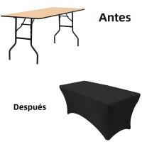 Enagua De Mesa Elástica Para Boda Fiesta Cumpleaños Decoración De Mesa Al Aire Libre Barra De Cócteles Telas De Tule Impermeables De Poliéster/Celulosa - details 0