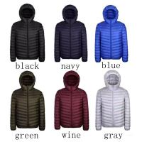 Chaqueta De Pollo Blanca 90% Para Hombres Super Ligera Con Capucha Chaqueta Térmica Casual Cierre De Cremallera Largo Regular - details 3