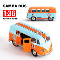 Modelo De Coche De Aluminio Diecast 1:36 Volkswagen T1 Samba Transporter Van Azul Para Niños Juguete Educativo a Escala - details 0
