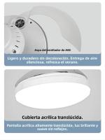 Ventilador De Techo LED 2 En 1 Con Control Remoto Base E27 Convertible Función Timer Dimmable Para Sala De Estar Dormitorio - details 11