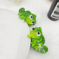 Pinza Para El Cabello De Dinosaurio Verde Y Lagarto De Dibujos Animados Para Niñas Accesorio De Moda Para El Pelo De Adulto - details 0
