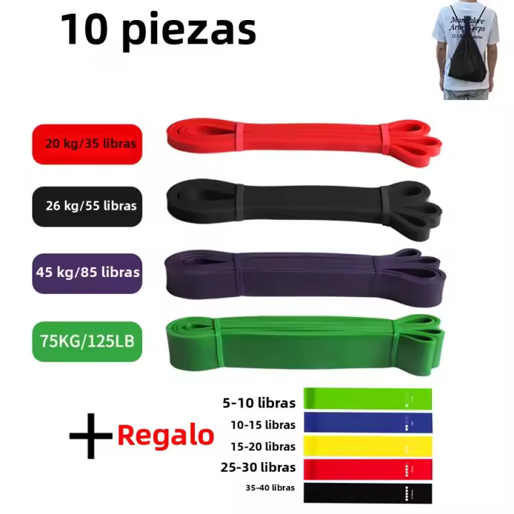 Banda De Resistencia De Látex Pesada Para Ejercicio Elasticidad Aumenta La Fuerza De Pull up Ayuda En Ejercicios De Pilates Y Fitness Equipamiento De Entrenamiento De Muslos Y Abdomen - 1