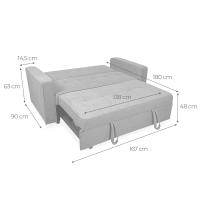 Sofá Cama Izan - Color Gris - 2 Plazas - Sofá tapizado - Fabricado en España - Somnia Descanso - details 1