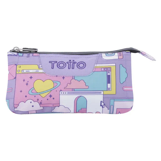 Totto Caja de Lápices Estuche Suave Poliéster Azul, Rosa, Violeta, Blanco, Amarillo Ac52eco012-2210z-2qi - 1