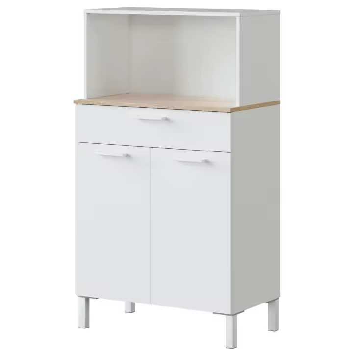 Muebles Auxiliares de Cocina Yuka Estilo Nórdico Color Blanco Artik y Roble Canadian - 1