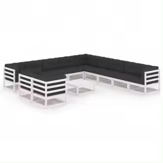 VIDAXL 3076990 juego de muebles modulares para terrazas y el jardín fabricado en pino blanco y gris vida xl - 1