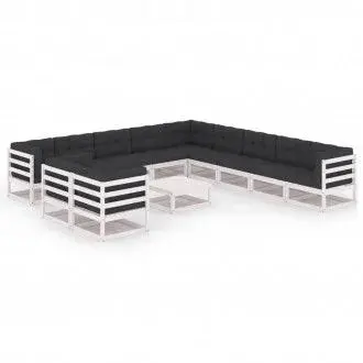 VIDAXL 3076990 juego de muebles modulares para terrazas y el jardín fabricado en pino blanco y gris vida xl - 1