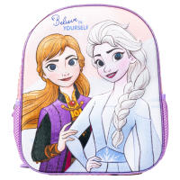 Mochila 3D Frozen Disney Ana y Elsa 31cm, Mochila Escolar Infantil Para Niñas, Material Preescolar de 2 a 4 años, color lila - details 1