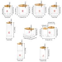 Organizador De Maquillaje Multifuncional En Acrílico Con Caja De Almacenamiento Para Palitos De Cotonete Caja De Baño Ecológica Con Tapa De Bambú - details 2