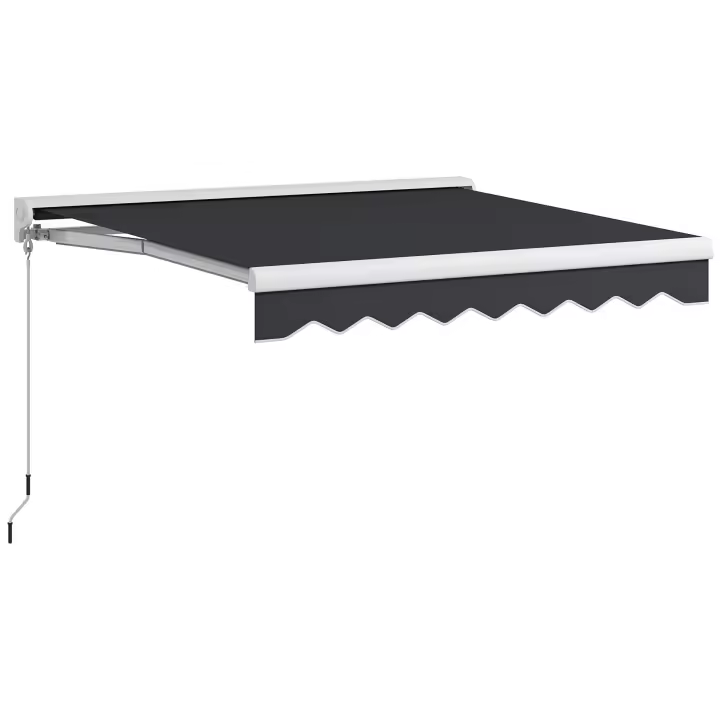 Outsunny Toldo Eléctrico Retráctil y Manual con Mando a Distancia 2,5x2 m Toldo de Exterior Terraza Enrollable con Manivela y Marco de Aluminio para Jardín Puerta Ventana Gris - 1