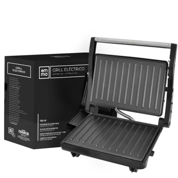 Grill Eléctrico 750W con Placas Antiadherentes – Cocina Saludable sin Aceite – Ideal para Carnes, Pollo, Pescado y Verduras - 1
