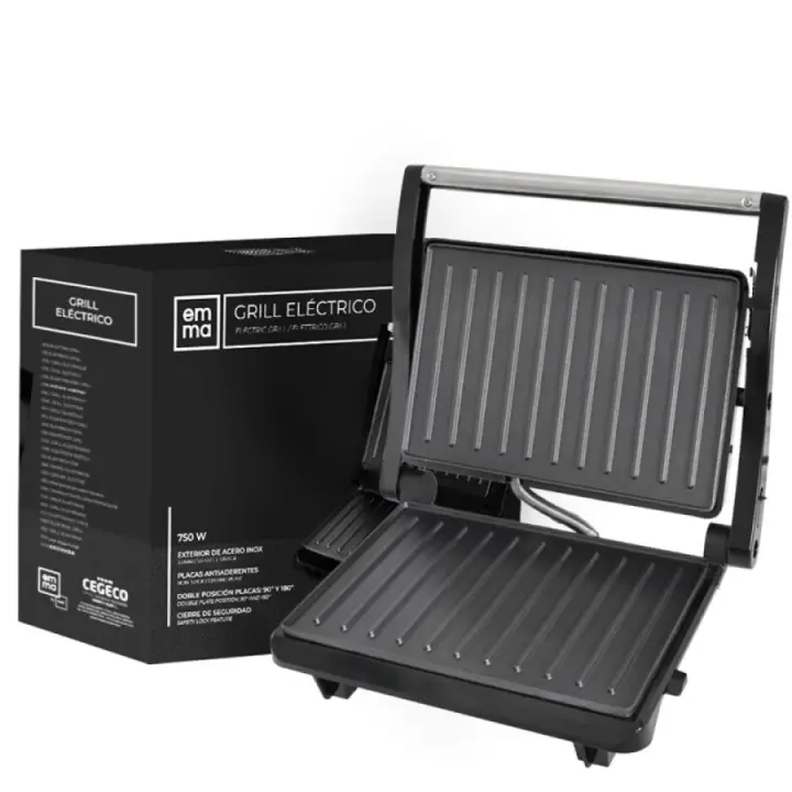 Grill Eléctrico 750W con Placas Antiadherentes – Cocina Saludable sin Aceite – Ideal para Carnes, Pollo, Pescado y Verduras - 1