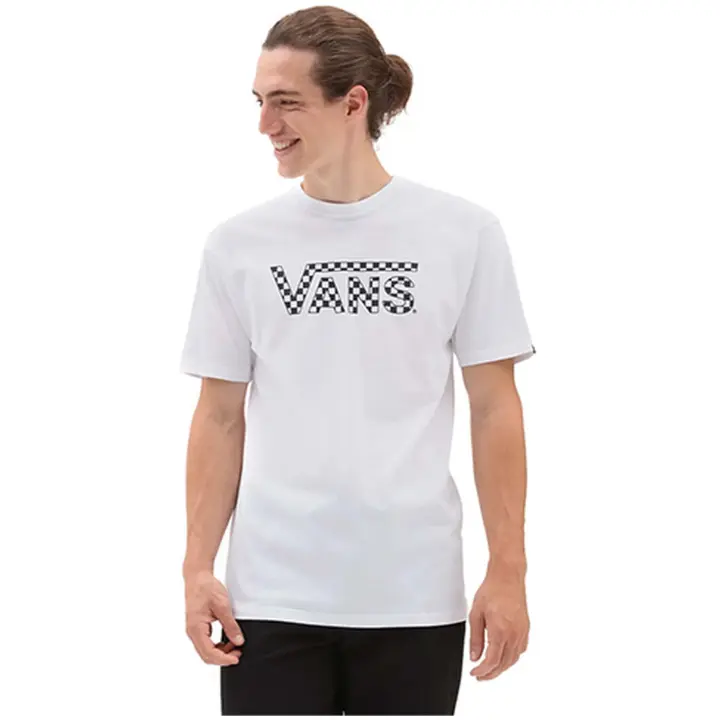 Camiseta de Manga Corta Vans Checkered para hombre en color blanco - 1
