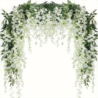 Guirnalda De Wisteria Artificial 40 Ramas 6 Pies Flores Blancas De Seda Para Arco De Boda Fiesta Jardín Hogar - details 5