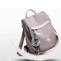 Mochila Impermeable Para Mujer Estilo De Moda Oxford Con Borla Y Pelota De Pelo Gran Capacidad Para Viajes Y Escuela - details 7