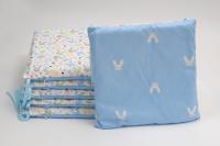 LALA - Juego de ropa de Cama para Cuna de Bebe, barandilla Anticolisión de Algodón de dibujos animados, Conejo Azul 30*30*6, extraible y lavable. - details 2