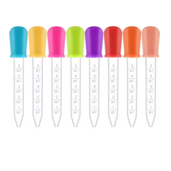 Ejercitación De Succión De Silicona 5ml En Colores Aleatorios Para Experimentos En La Escuela Suministros De Farmacia Alimentación De Líquidos Para Ojos Y Orejas - 1