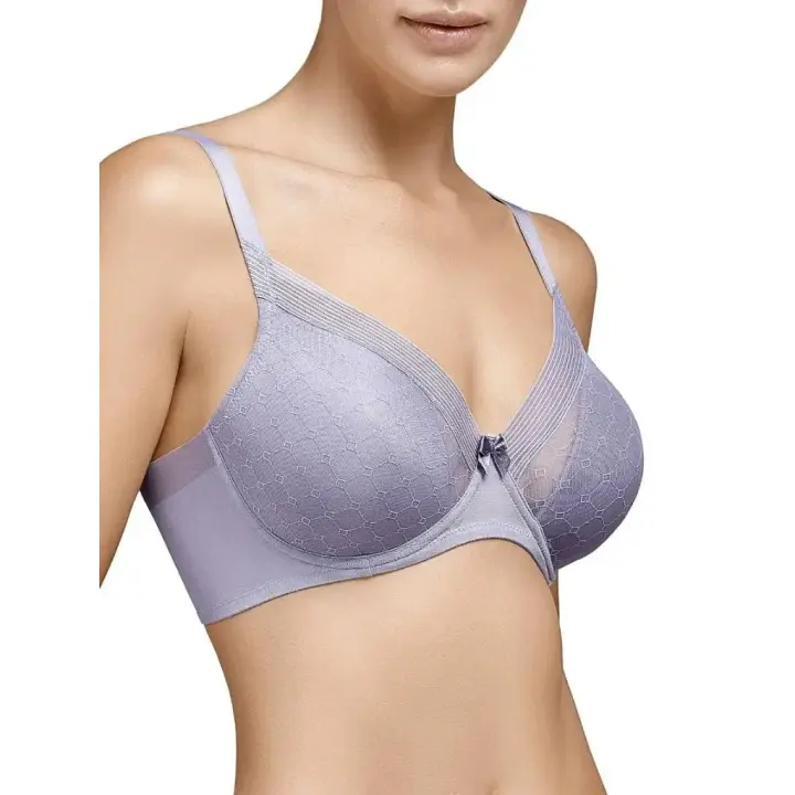 Sujetador Katia, Copa C con Aro y Copa Acolchada, Color Gris, Disponibles Varias Medidas, Selene - 1