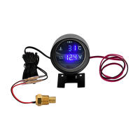 Gauge Digital LED Redondo Para Coche Camión Moto 2 En 1 Temperatura Y Voltaje Medidor De Temperatura Y Voltaje 12V 24V - details 6