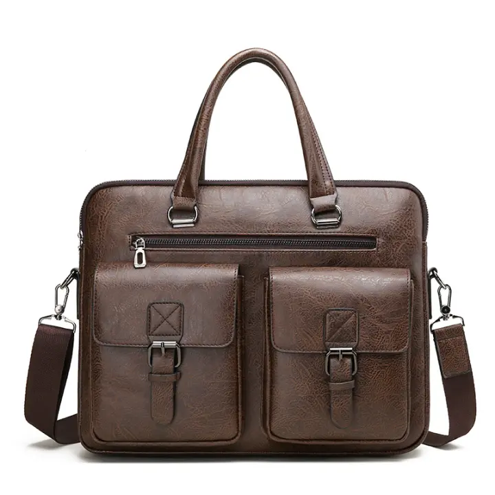 Bolso De Negocios Para Hombre De Lujo En Cuero PU Bolso De Mano Para Laptop Y Archivos A4 Estilo Oficina Y Almacenamiento - 1
