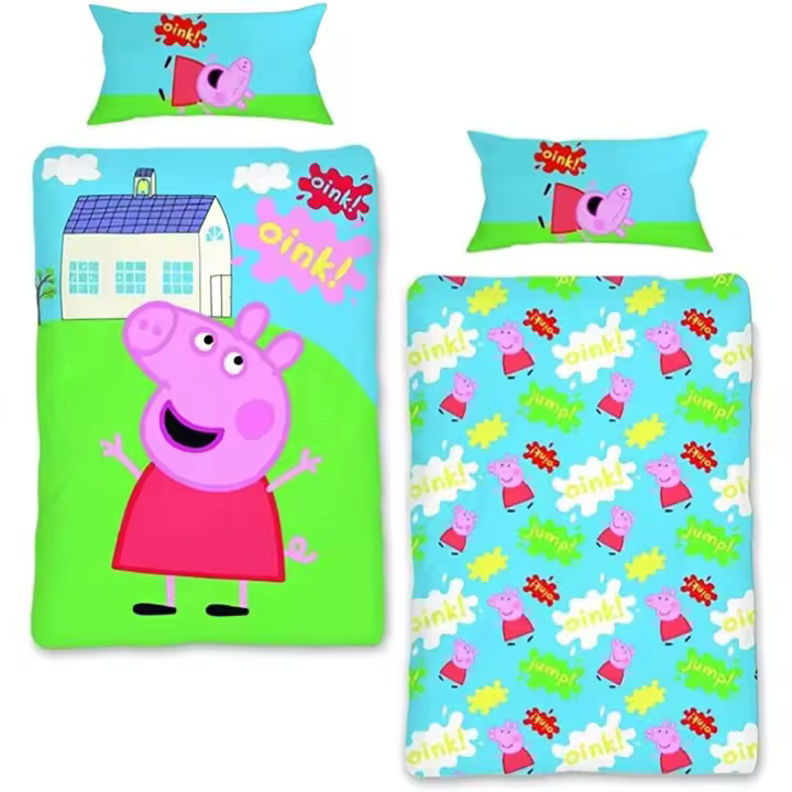 Funda Nórdica Peppa Pig Infantil, Licencia 100% Oficial, Color Verde, 150 x 220 cm, New Import - Kiglam - 1