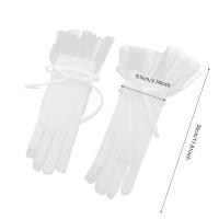 Guantes De Boda Elegantes Para Novia Con Lazo Accesorios De Boda Para Damas Guantes De Noche Formales De Encaje Rayón Talla Única - details 31