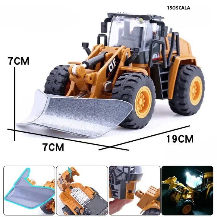 Modelo De Camión Escavador De Nieve 1/50 Escala Juguete De Vehículos De Ingeniería Con Sonido Y Luz Para Niños Regalo De Cumpleaños Metal Amarillo Tamaño Ajustable - 1
