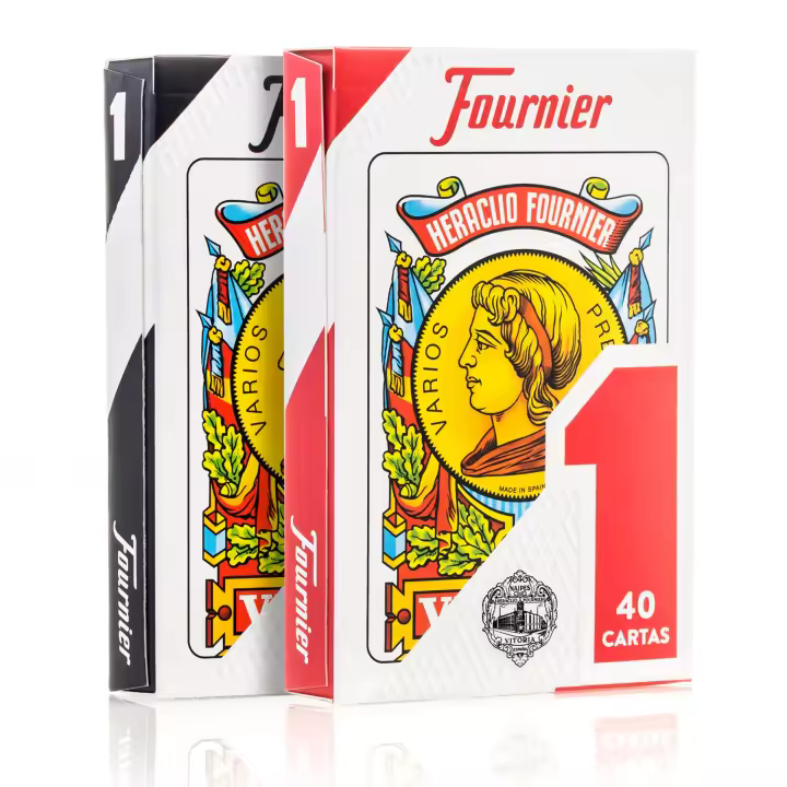 Pack 2 Barajas Nº1 Fournier 40 Cartas - Dorso Rojo y Azul - 1