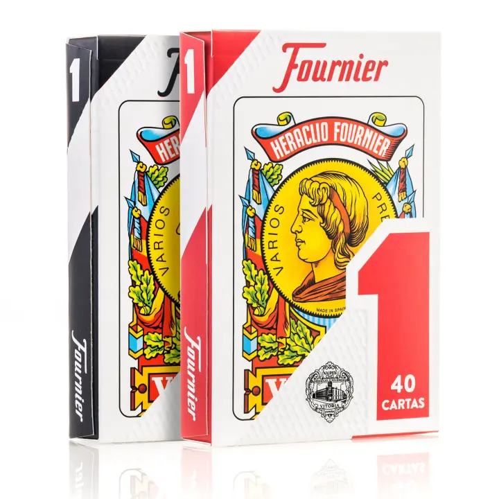 Pack 2 Barajas Nº1 Fournier 40 Cartas - Dorso Rojo y Azul - 1