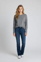 Descubre nuestra camiseta fluida de mujer con cuello redondo, manga larga y bolsillo delantero, tejido suave y elástico ideal para looks diarios cómodos - REF: 9017-1 - details 21