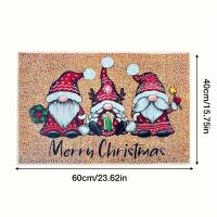 Felpudo de bienvenida de gnomo navideño, felpudo lavable de pelo bajo para interiores y exteriores, respaldo de goma antideslizante, felpudo absorbente para baño, felpudo para caravanas - details 10
