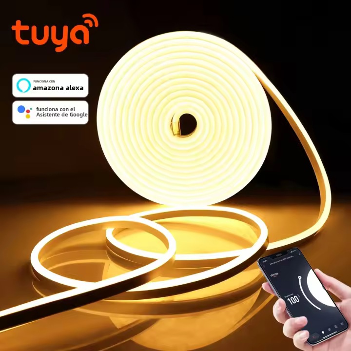 Tira De Luz LED Neón Tuya Smart Life Control WiFi DC12V SMD 2835 120LEDs/M Flexível Tubo Lámpara Trabaja Con Alexa Google Home - 1
