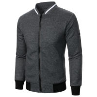 Sudadera Casual Para Hombre Con Cierre De Cremallera Y Collarín De Stand Waffle Para Otoño E Invierno Material Poliéster - details 21