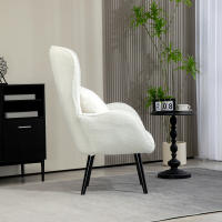 Sillón cecodadi con cojín lumbar, Sillón de Plush con almohadas de Madera, respaldo con mechón de romdos, Sillón reclinable para Salón, dormitorio - details 3
