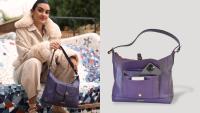 Bolso de Hombro Morado IULIUS en Piel Genuina – Funcional, elegante y espacioso | Diseño exclusivo con cierre seguro y detalles dorados - details 1