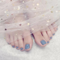 Uñas Postizas De Terciopelo Rojo Invierno 24 Piezas Uñas Postizas Artificiales Reutilizables Para Dedos Y Pies Material Plástico - details 8
