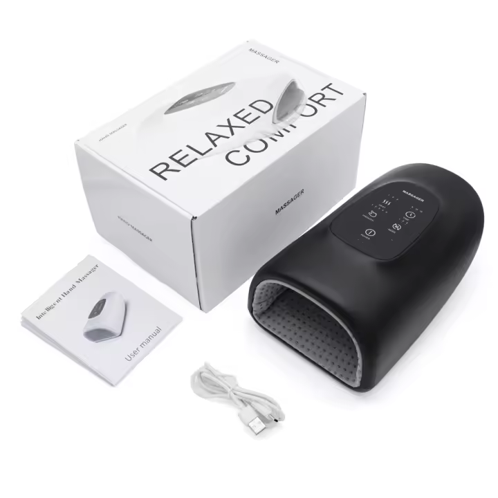 Masajeador Eléctrico Para Mano 3 Modos Airbag Compresión De Aire Vibración Masajeador Caliente Para Aliviar La Fatiga De Los Dados Y Palma - 1
