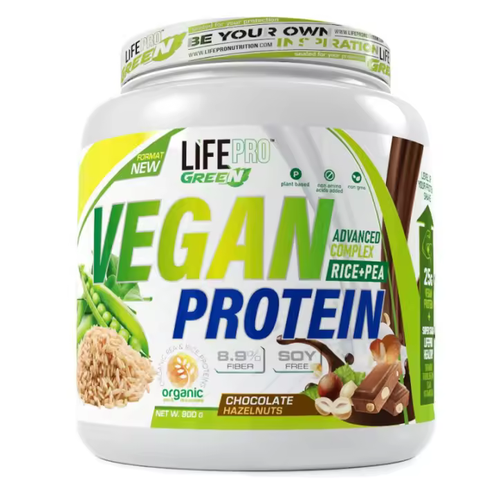 LIFE PRO NUTRITION VEGAN PROTEIN 900G ORGANIC PROTEIN - Aislado de Proteina Vegetal - Aumento y Mantenmiento de Masa Muscular - 1
