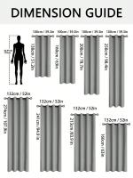Cortinas Negras Con Anillos Para Dormitorio 1 Pieza Cortina De Blackout Total Para Privacidad Moderna Estilo Poliéster Sin Doble Capa - details 3