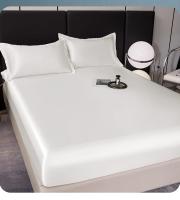 Sábana Ajustable De Seda Rayón Color Sólido Con Banda Elástica Cubierta De Sábanas De Lujo Para Hogar Y Hotel Sábana De Cama - details 2