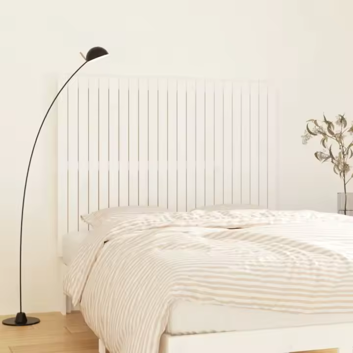 Cabecero cama de pared madera maciza pino blanco 146,5x3x110 cm - 1