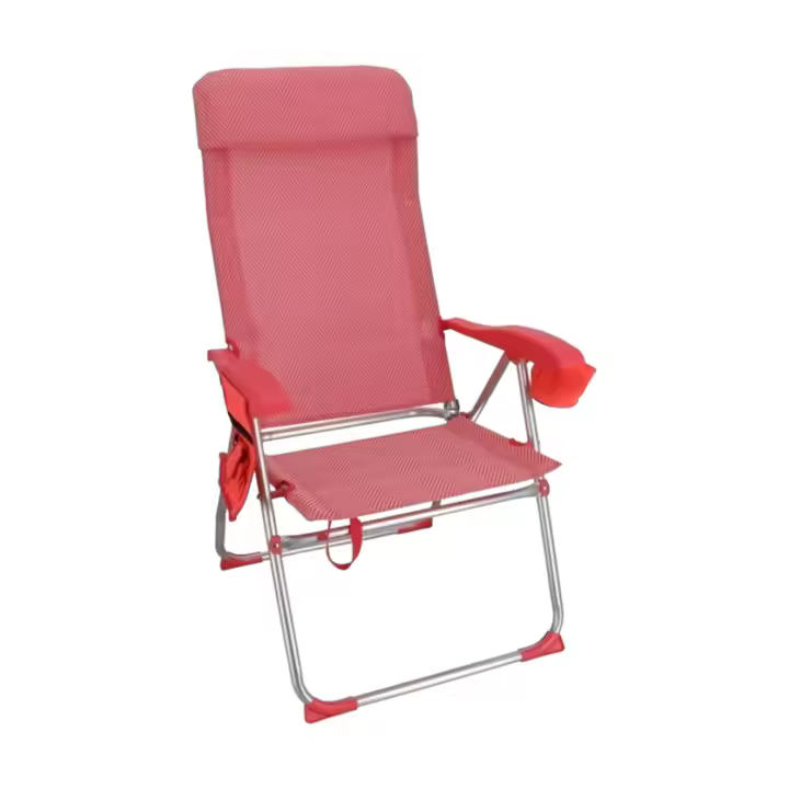 Silla Plegable Alta Rainbow 113x60x59 cm, 5 posiciones, con portavasos y bolsillo con cremallera - 1