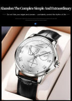 Reloj Automático Para Hombre JSDUN De Lujo Rosa Oro Con Movimiento Suizo Importado Multifuncional Fecha Resistente Al Agua Cuero Acero Inoxidable - details 7