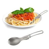 Lixada Juego De Cocina Ultraligero De Titanio 300ml/350ml/420ml/550ml/650ml/750ml Con Cuchara Plegable Para Camping Incluye Vaso Y Comedor - details 53