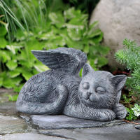 Estatuilla de resina – Lápida conmemorativa para mascotas, figura de ángel para jardín - details 6