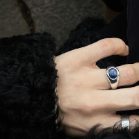 Anillo De Bambú De Jade Hetian Lácteo Platinado En Plata De Ley 925 Para Mujer Y Niña Regalo Joyería Vintage Irregular - details 14